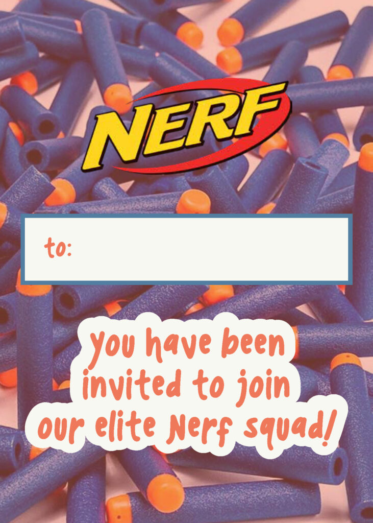 Imagination Street Nerf Party invitation preview