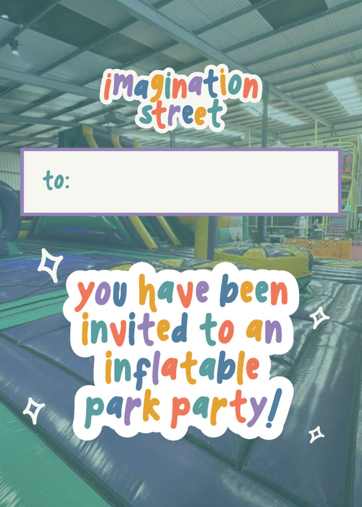 Imagination Street Inflatable Park invitation preview