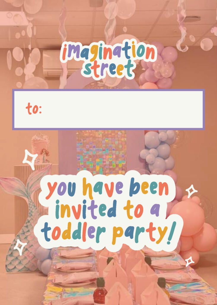 Imagination Street Toddler Party invitation preview